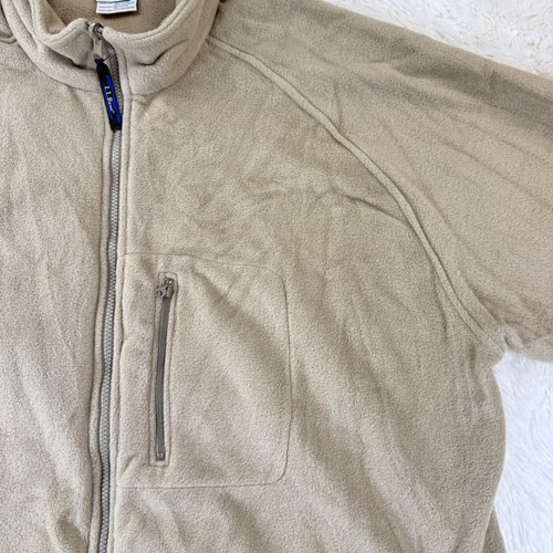 L.L.Bean Mens 2XL Tall Fleece Jacket Beige Full Zip Outdoor Hiking Layer Coat - Bild 10 von 11