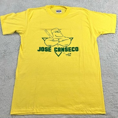 Jose Canseco Body Alive Vintage T-shirt single Stitch Size Large Hanes Yellow