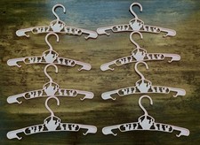 Set 8 Vintage Kids Baby Clothing Hangers Light Pink Plastic Circus Animal Theme