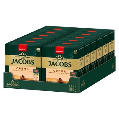 JACOBS Löskaffee Typ Cafe Crema 12 x 20 Getränke Sticks löslicher Instantkaffee