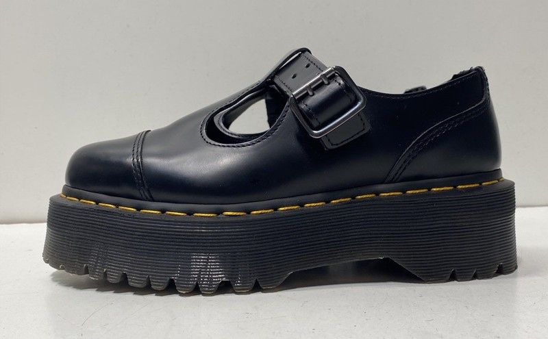 Dr. Martens Bethan Polished Smooth Black T-Bar Mary Jane Platform Size 7