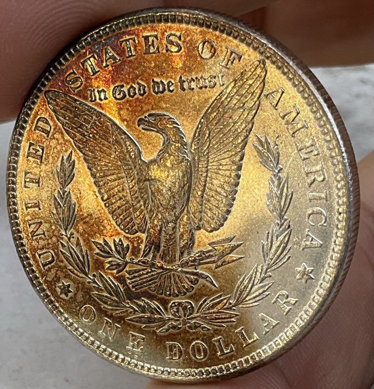 1883-P MORGAN SILVER DOLLAR , Unc, Luster, Toned