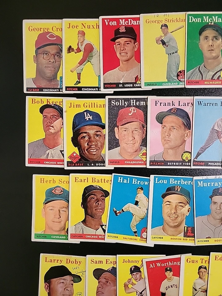 Lote de béisbol 1958 Topps - 36 diferentes - con puntaje de George Crowe y hierbas Foto 2 de 4