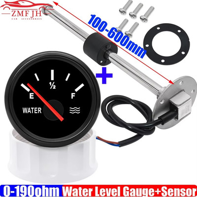 Wasserstandssensor + 52mm Wasserstandsmesser Tankanzeige mit Hintergrundbeleuchtung 0-190Ohm