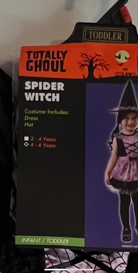 Disfraz de Halloween Totally Ghoul Spider Web Bruja Púrpura Niñas Talla 4-6 Foto 2 de 4