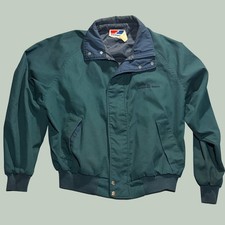 Vintage Swingster Bradford White Bomber Jacket Mens Large Green Made in USA