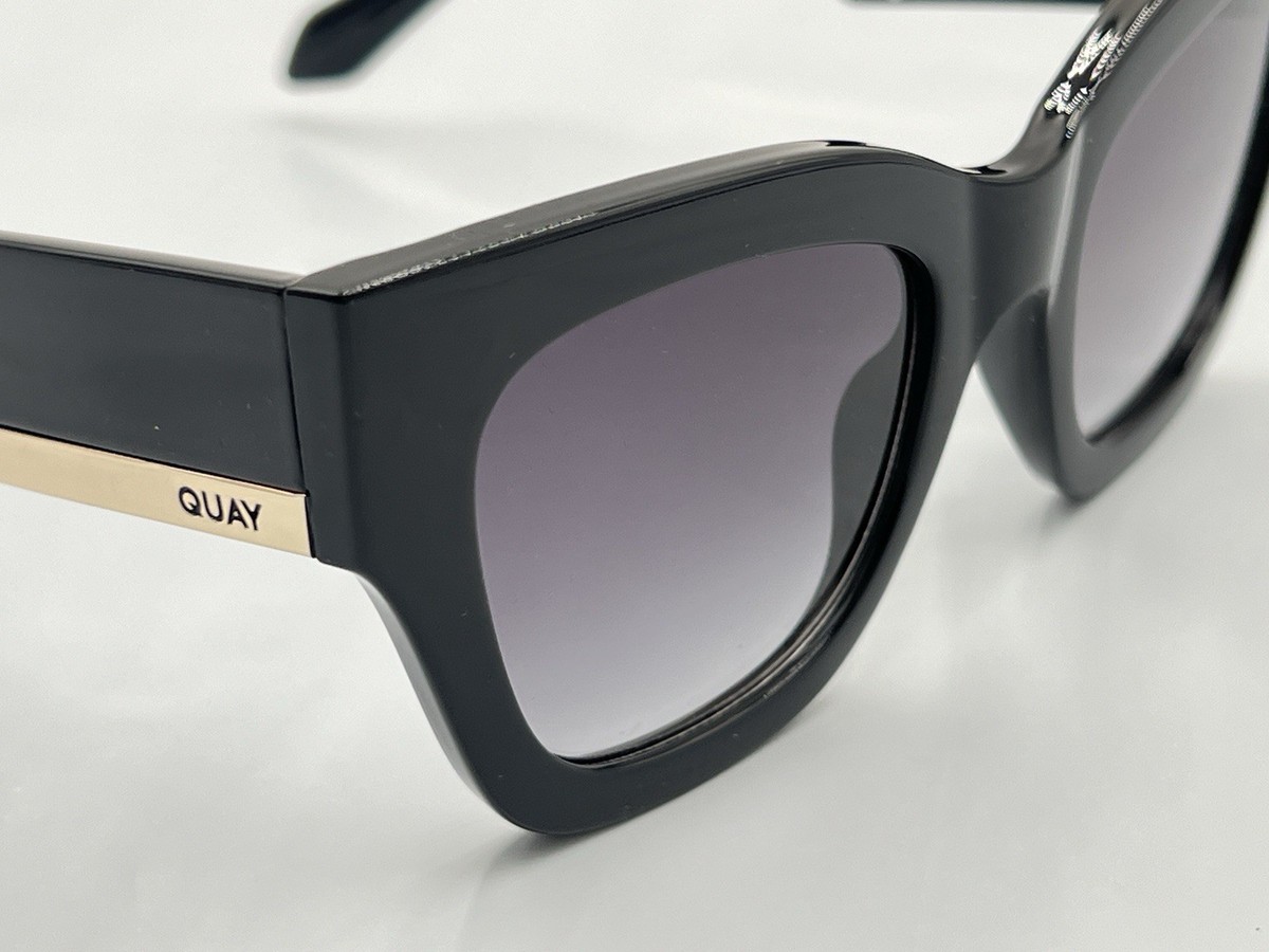 QUAY By The Way Sunglasses ~Black Frame Smoke Lens ~NEW in Case! ? NEW QUAY Australia BY THE WAY Smoke Lens Black Frame  main image 3