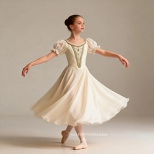 Champagne Ballet Derss Competition Performance Long Tulle Skirt Adults and Youth