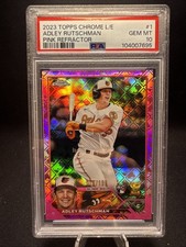2023 Topps Chrome Logofractor Adley Rutschman Pink /199 PSA 10 RC Rookie Orioles