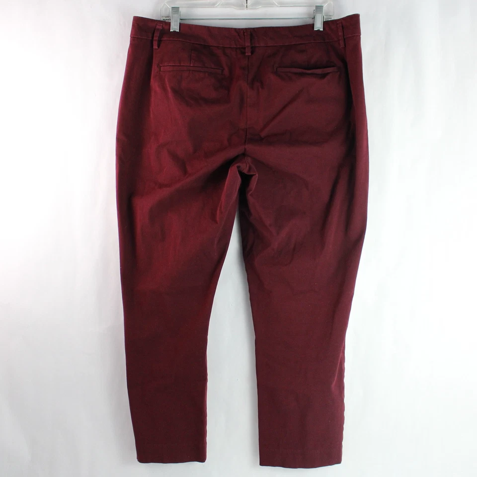 Worthington Wine Red Cotton Ankle Pants Women's Size 14 Good Condition - Image 2 of 4