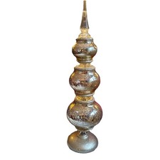 Holiday Frosted Woods Light Up Finial 19&rdquo;