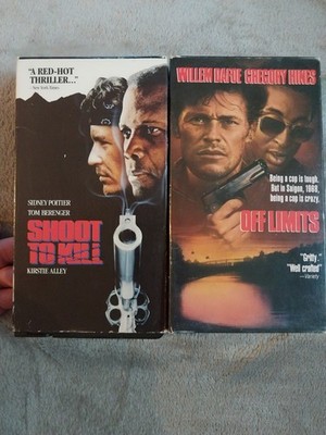 LOT OF 2 VHS VIDEO TAPE Off Limits Shoot To Kill ACTION FILM MOVIE Videocassette