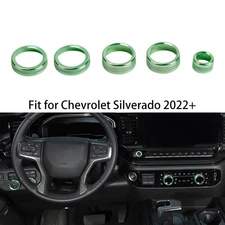 5Pcs Dash Center Console Radio AC Switch Knob Rings Trim For Chevy Silverado 22+