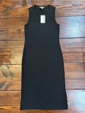 Women's Nine West Adaptive Easy Dressing Ribbed Tank Dress - Solid Black Size XS
