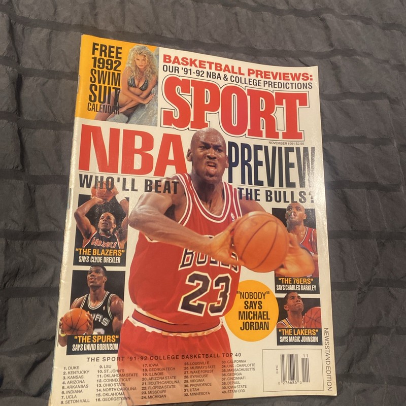 Sport Magazine November 1991 NBA Preview Michael Jordan NBA Basketball