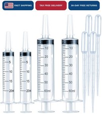 Syringes for Liquid 4 Pack 20ml  60ml Large Plastic Measuring with Pipettes