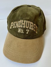 Texace Pinehurst No 7 Suede Strapback Hat Cap Green Tan Made In USA Golf Vintage