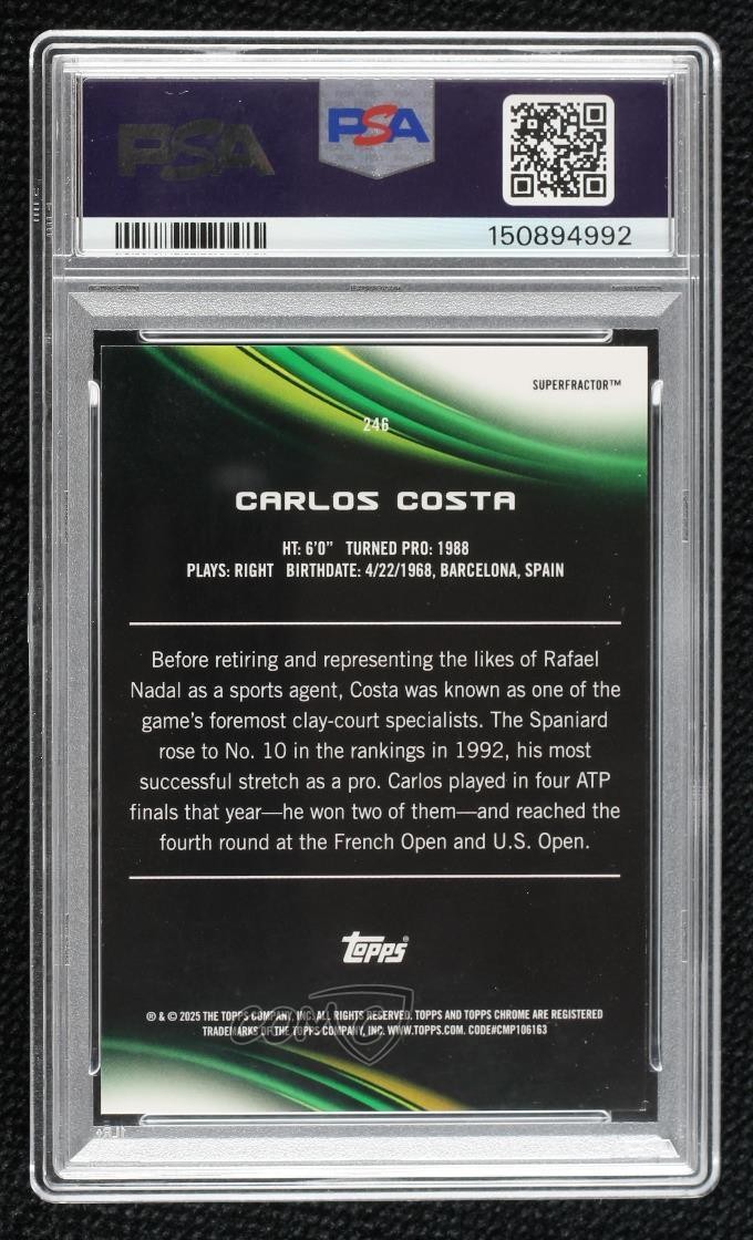 2025 Topps Chrome Superfractor 1/1 Carlos Costa #246 PSA 8 Rookie RC 1e41 view 2