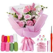 Kit Uncinetto per Principianti Rose e Bouquet Rosa 20x16x8cm