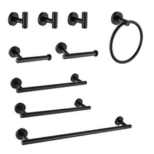 9-Piece Stainless Steel Bath Hardware Set with Towel Bar, Towel Ring, Robe Hook,