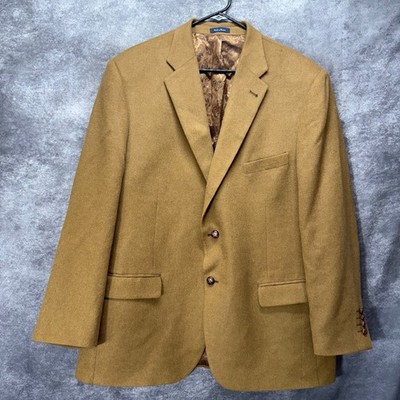 Turnbury 100% Camel Hair Blazer Sport Coat Mens 46R Two Button Tan Preppy