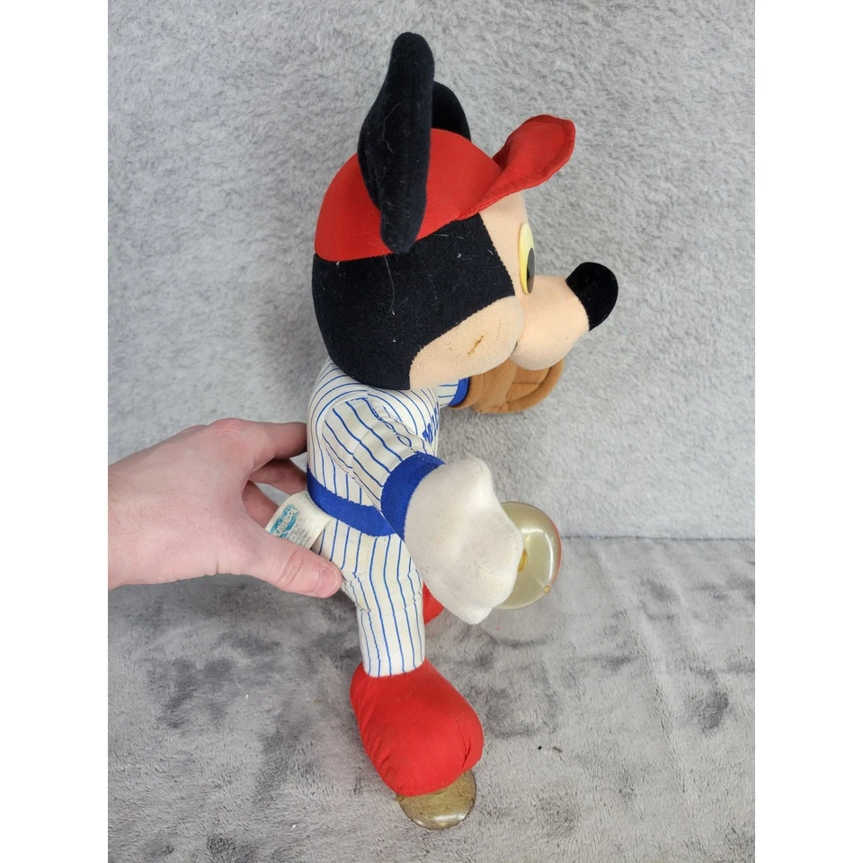 Playskool 1988 Mickey Mouse бейсболист плюшевая игрушка кукла с присоской - Изображение 2 из 4