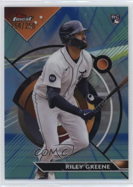 2023 Topps Finest Blue/Aqua Vapor Refractor 154/250 Riley Greene #10 ez6