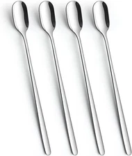 Long Handle Ice Tea Spoons, 9.1-Inch Stainless Steel Stirring Spoons for Coff...