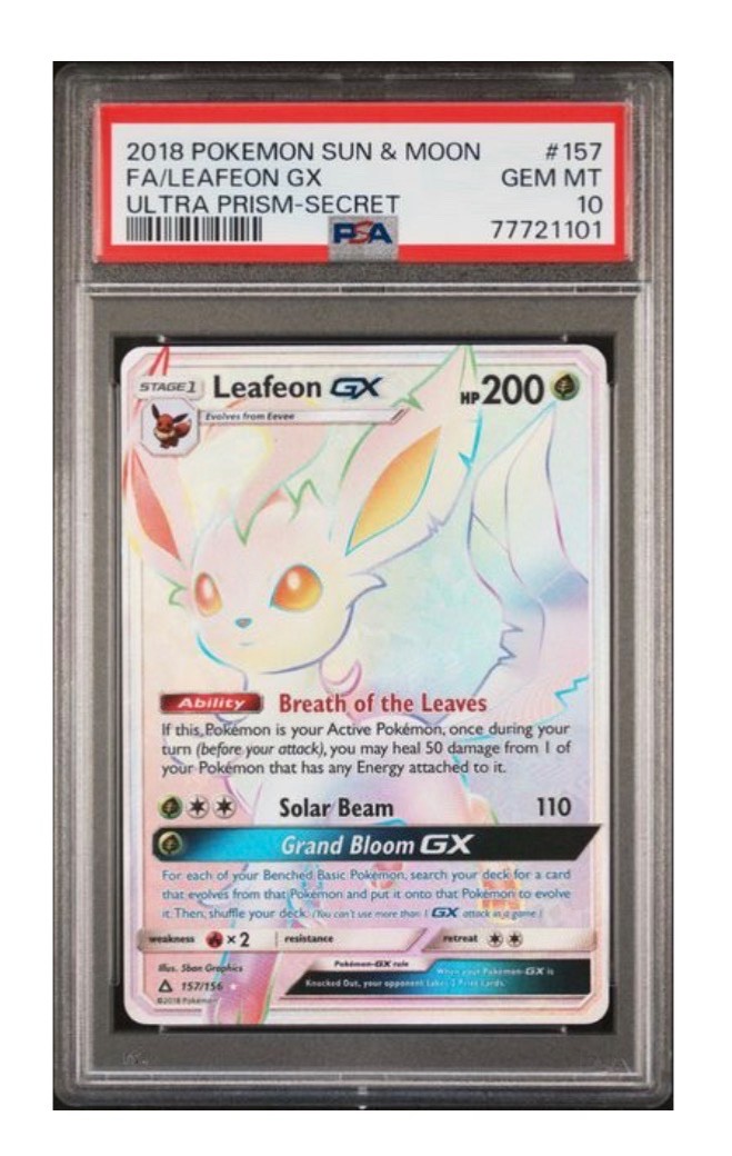 #157/156 Leafeon Gx Ultra Prism PSA 10