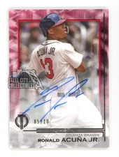 Ronald Acuna 2019 Topps Tribute Autograph Card #TA-RAJ 05/10