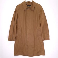 Lord Forecaster Courier Vintage Brown Trench Coat Mens 42L Hidden Button Mac USA