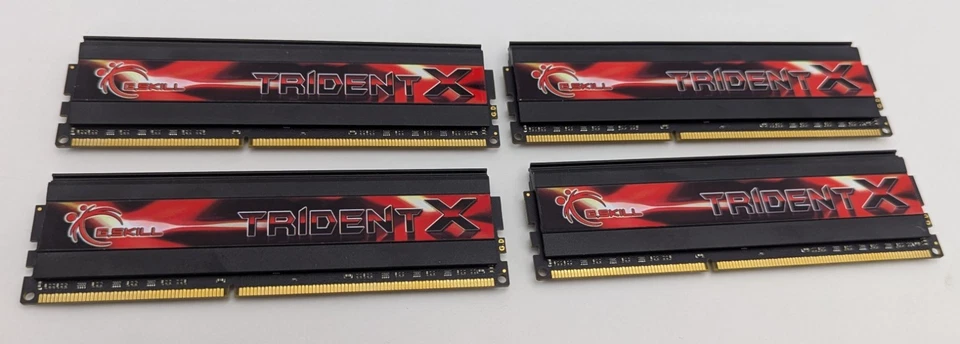 G.Skill Trident X 32GB Kit (4x8GB) DDR3 2400 MHz RAM F3-2400C10Q-32GTX - No Fins - Image 3 of 4