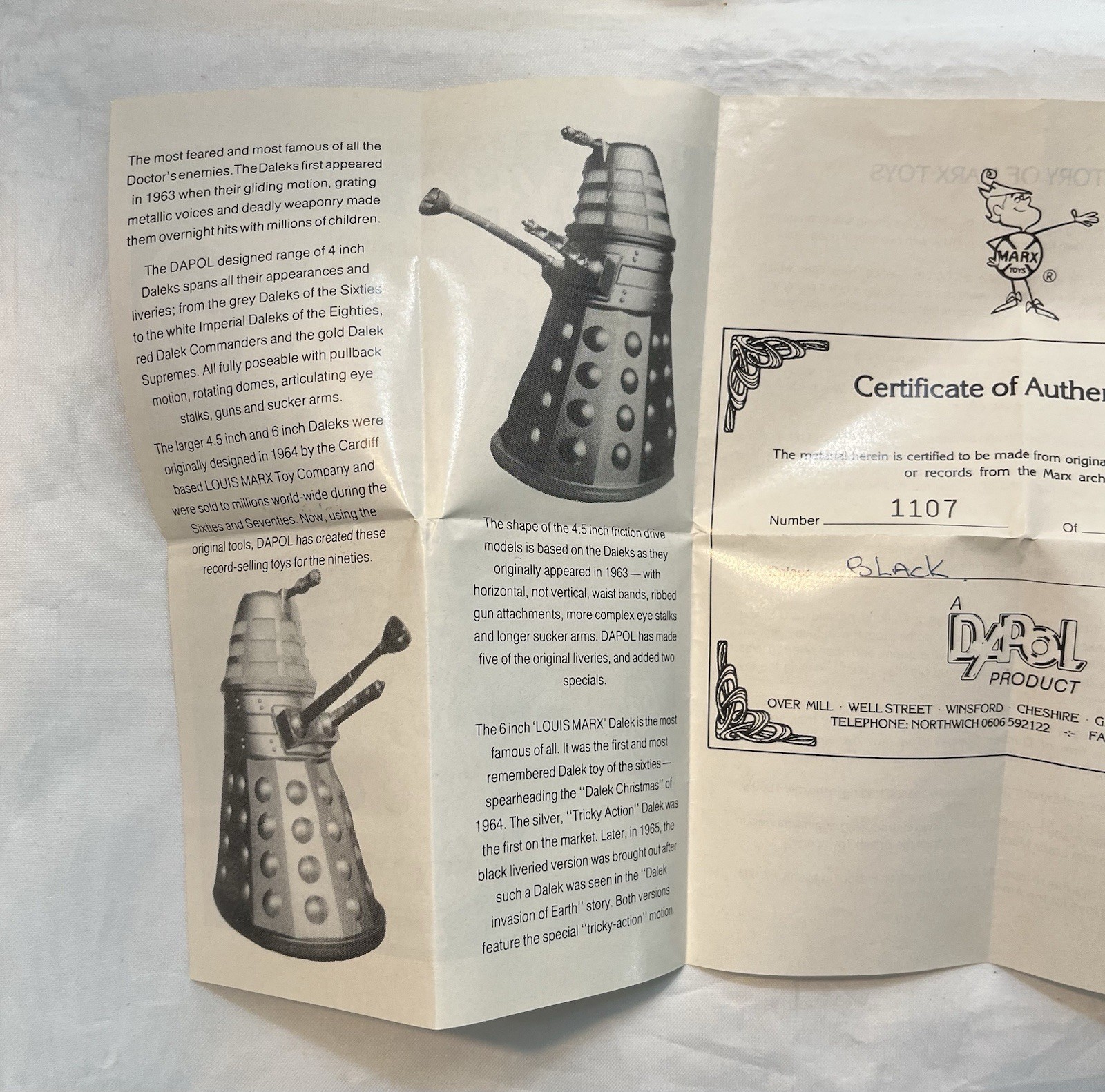 Vintage Doctor Who Battery Operated Dalek Dapol 1996 EMPTY BOX LOT Limited Ed