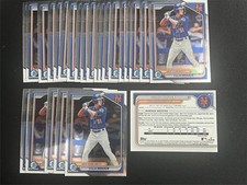 25 x 2024 BOWMAN CHROME COLIN HOUCK LOT OF 25 CARDS METS BCP-123 1ST