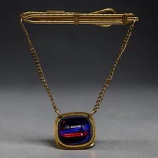 Mid Century Modern Blue Red Cabochon Pendant ...