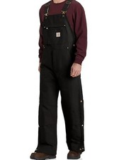 Carhartt Mens Firm Duck Insulated Bib Overall XL Black Gold
