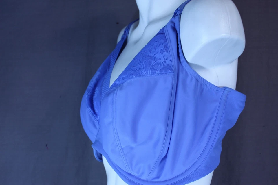 Used Elomi Nerina Underwired Unlined Blue Plunge Bra size USA 38L - Image 3 of 4