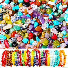 400Pcs Beads for Jewelry Making Multicolor 5-8Mm Beads Crystal Chips Gemstones N