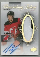 2023-24 UD Premier Simon Nemec Flourishing Talent Patch Auto #’d 89/99 Devils SP