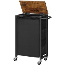 HOOBRO Slim Laundry Hamper with Lid, 11Gal Rolling Laundry Basket with Wheels,