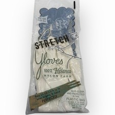 Womens Vintage White Gloves Helanca Stretch Made In USA. One Size