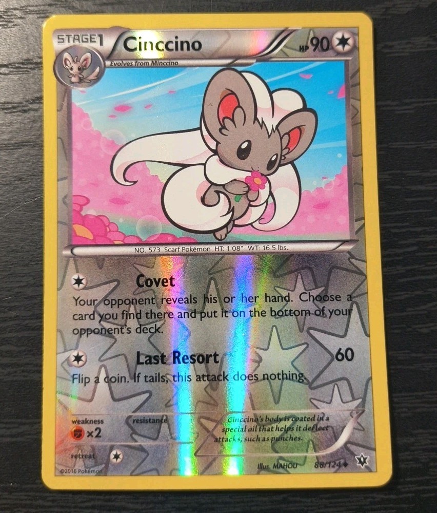 Pokemon Fates Collide Cinccino Reverse Holo Uncommon Card 88/214 LP