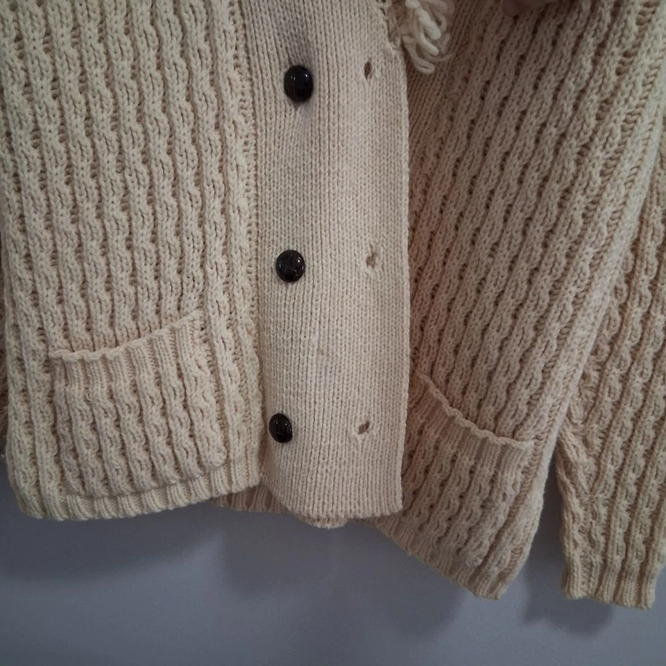 Suéter Pescador de Lana Irlandés Irlandés Irlandés Telar a Mano Una O'Neill Mediano LEER Foto 2 de 4