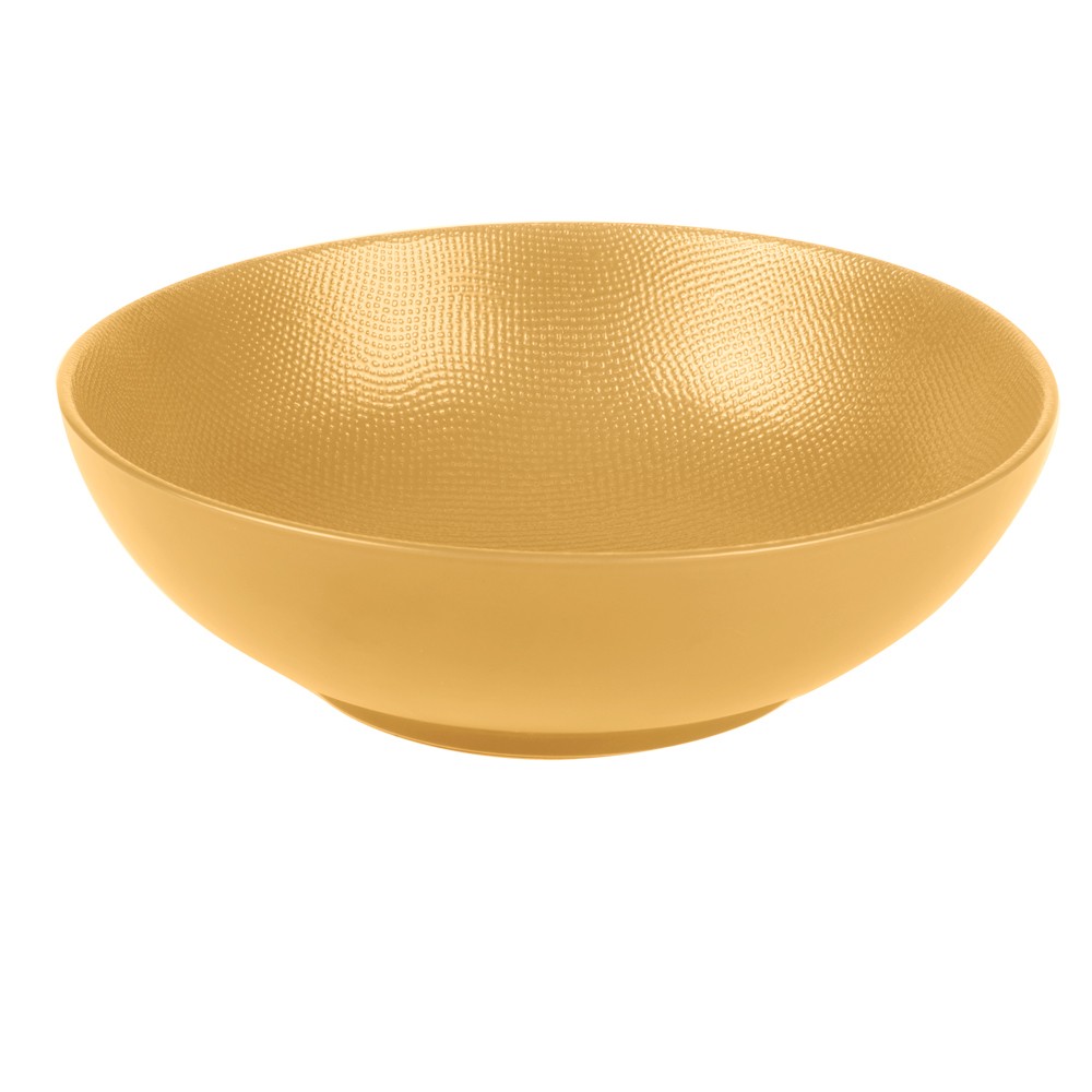 Assiette creuse Vésuvio safran 19 cm : la solution grès incassable pour vos repas