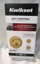 1 PKG: Kwikset Key Control Deadbolt Polished Brass  NEW