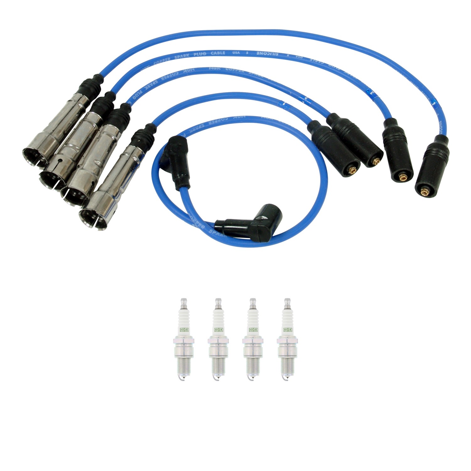 NGK 7mm Wire Set  4 Platinum Spark Plug Kit For Cabriolet Corrado Golf Jetta L4