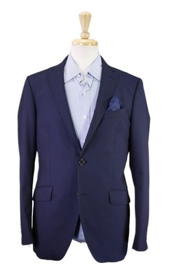 Etro Mens Solid Navy Blue 2-Btn Wool Blazer Jacket 40R