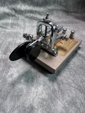 Vibroplex Vibrokeyer Standard Telegraph CW Morse Code Key Tan base