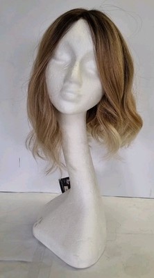 Mittelhellblonde ombre gewellte geschichtete Haarperücke - Haarausfall Alopezie dünn REF 0052
