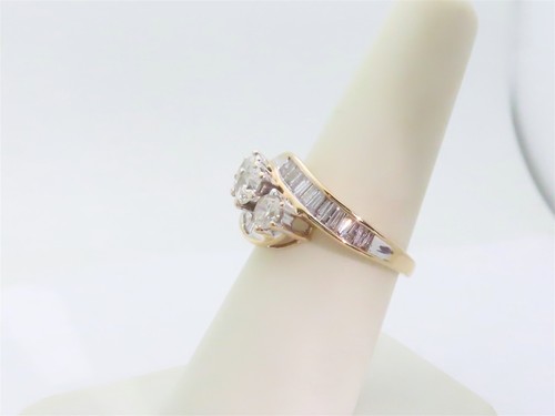 Natural Diamonds Anniversary Rings 14k Gold Three Stone Bridal Size 7.25 R1390 - Picture 2 of 10